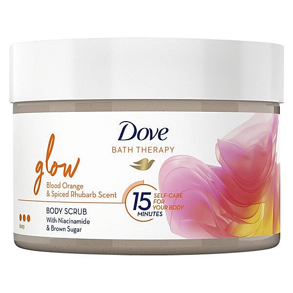 DOVE Bath Therapy Scrub Exfoliant Corporal Portocala Rosie & Rubarba 295 ml [1]