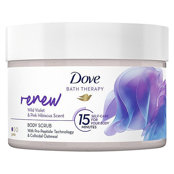 DOVE Bath Therapy Scrub Exfoliant Corporal Violete Salbatice & Hibiscus Roz 295 ml [1]
