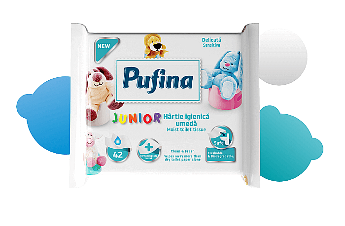 PUFINA Select Hartie Igienica Umeda Biodegradibila Junior Sensitive 42 buc [2]