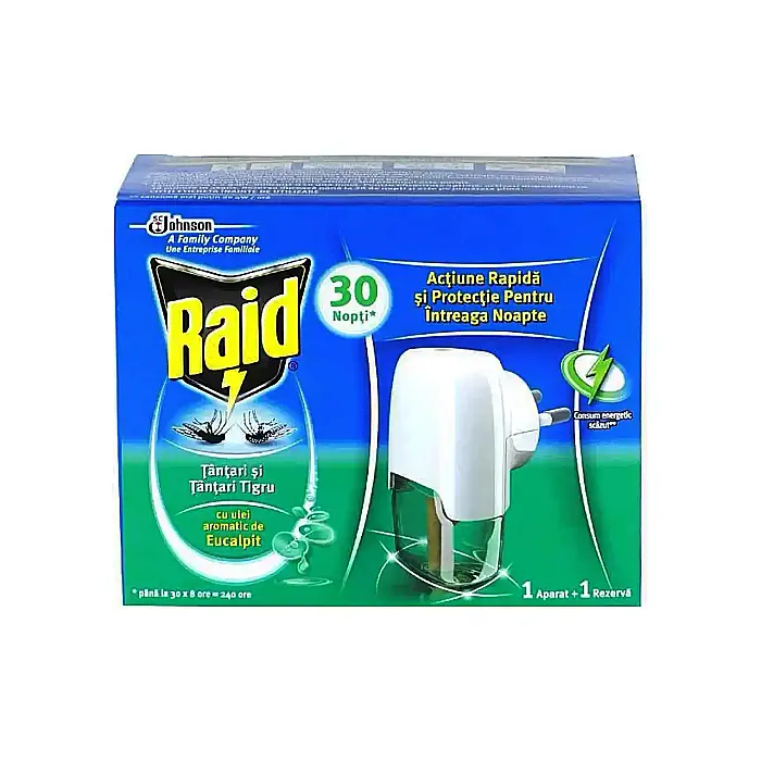 RAID Aparat Electric Tantari cu Rezerva cu Ulei Aromatic de Eucalipt 21 ml (30 Nopti) [1]