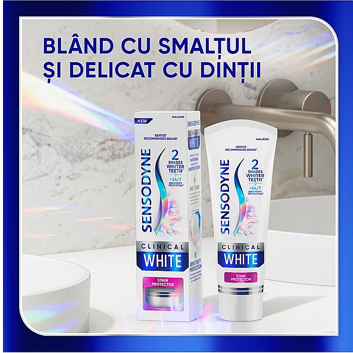 SENSODYNE Pasta de Dinti pt Albire si Sensibilitate Dentara Clinical White Stain Protector 75 ml [2]