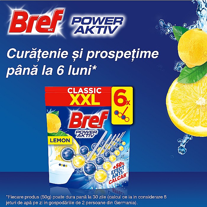 BREF Classic Power Aktiv Odorizant Toaleta Lemon XXL 6x50 g [2]
