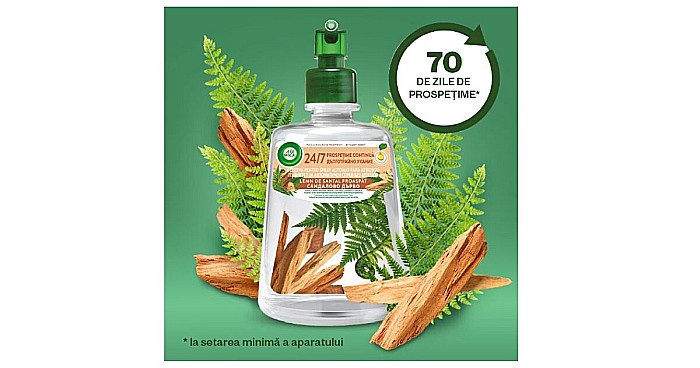 AIRWICK Rezerva Odorizant Fara Aerosoli Lemn de Santal Proaspat 228 ml [2]
