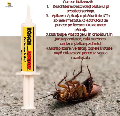 ROACH DOCTOR Insecticid Gel Model Siringa cu Aplicator Impotriva Gandacilor 30g [3]