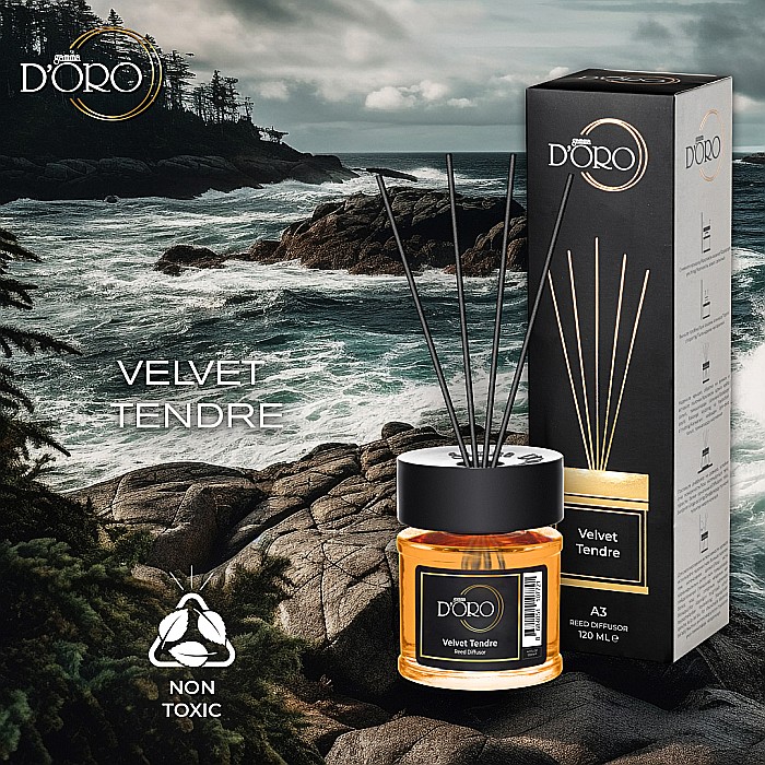 Gamma D’ORO NICHE Odorizant Camera cu Betisoare VELVET TENDRE 120 ml [2]
