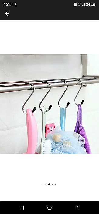WEI Carlige Tip "S" din Otel Inoxidabil, Organizator Inox (4 buc/set) [3]