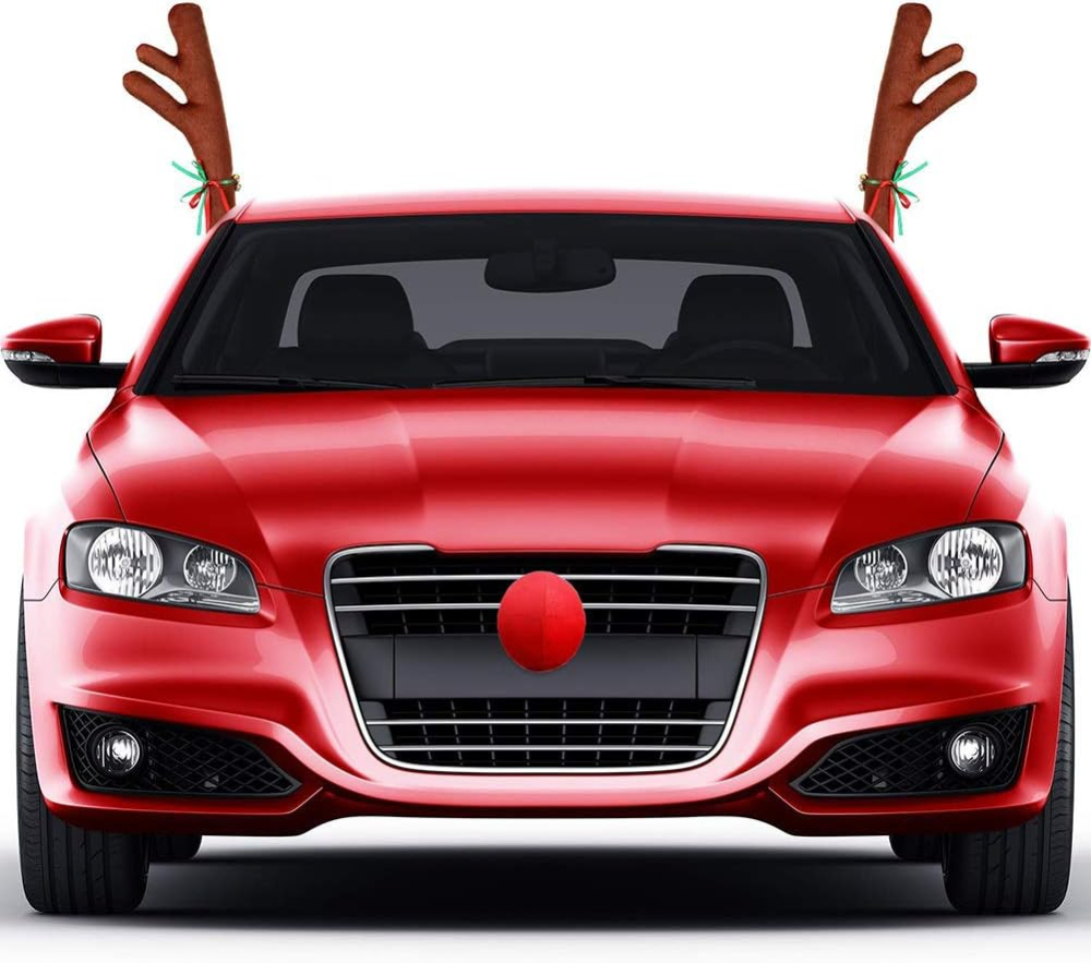 SET Decor Auto pt Craciun, Coarne Ren si Nas Rosu [2]