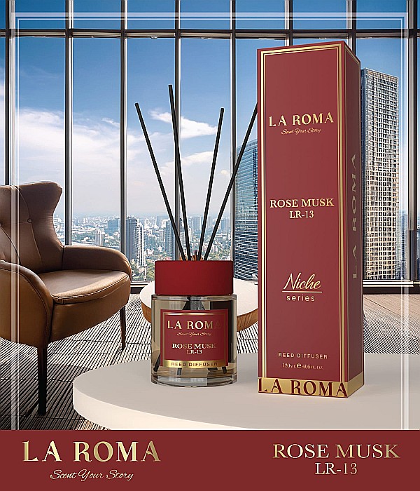 LA ROMA NICHE Odorizant Camera cu Betisoare ROSE MUSK 120 ml [2]