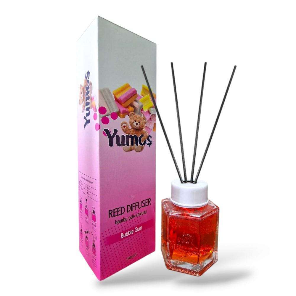 YUMOS Odorizant Camera cu Betisoare BUBBLE GUM 120 ml [1]