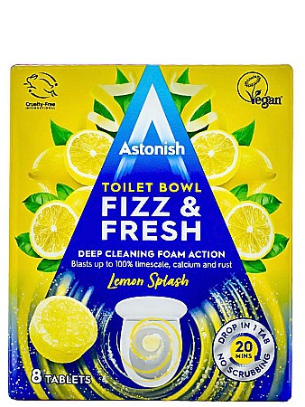 Produse de uz casnic - ASTONISH Tablete pt Curatarea Vaselor de Toaleta Lemon Splash 8 buc