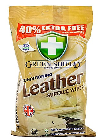 Mobilier - GREEN SHIELD Servetele Umede pt Curatare Suprafete din Piele 70 buc