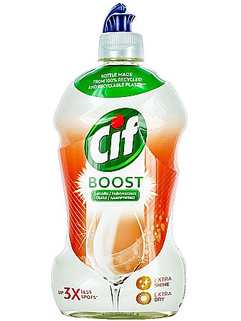 Produse de uz casnic - CIF Boost Shine & Dry Solutie de Clatire Masina Spalat Vase 450 ml