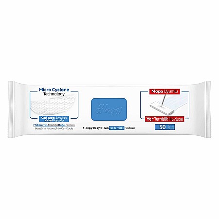 SLEEPY Lavete Umede pt Pardoseli cu Bicarbonat, Otet Alb, Eucalipt – Bleach Additive, 50 Buc [3]