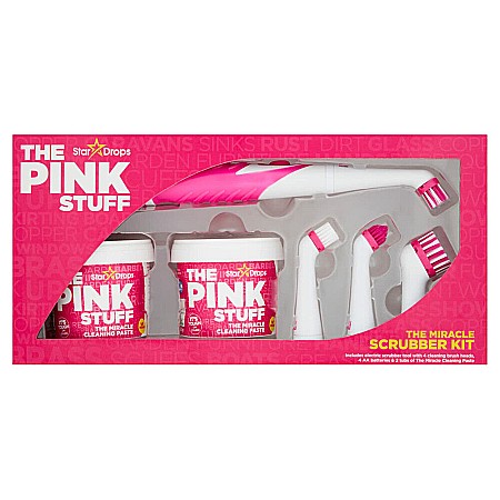 Produse de uz casnic - THE PINK STUFF Pachet Curatare (2x Pasta Universala de Curatare 500g, Perie de Curatare Electrica cu 4 Capete)