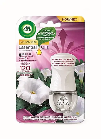 Odorizante - AirWick Aparat Odorizant Priza+Rezerva 19 ml Smooth Satin & Moon Lily