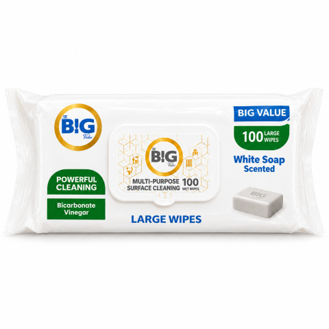 Produse de uz casnic - BIG SERVETELE UMEDE MULTISUPRAFETE BICARBONAT & WHITE SOAP 100 BUC