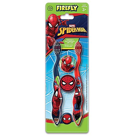 Cosmetice copii - FIREFLY Periuta de Dinti cu Capac pt Copii 3ani+ SPIDER MAN Set/2 buc