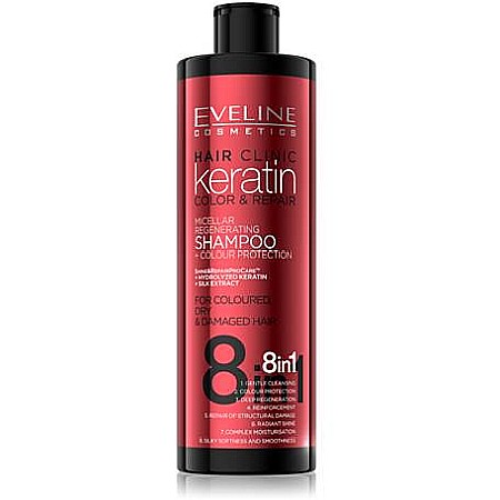 Ingrijirea parului - EVELINE COSMETICS Sampon Hair Clinic Keratin Colour Protection 8in1 400 ml
