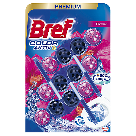 Produse de uz casnic - BREF Premium Color Aktiv Odorizant Toaleta Flower 3 x 50 g