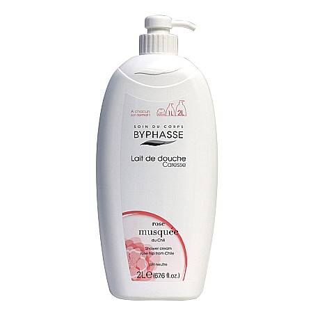 Gel de dus - BYPHASSE Gel de Dus cu Pompa Caresse Rose Musquee du Chili 2000 ml