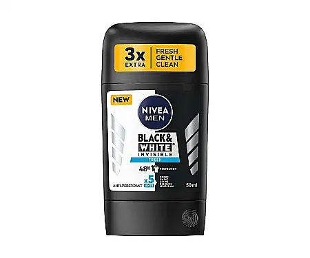 Stick - NIVEA MEN Stick Antiperspirant Black & White Invisible Fresh 50 ml
