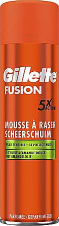Produse pentru ras - GILLETTE Fusion 5X Action Spuma de Ras Sensitive cu Ulei de Migadale 250 ml