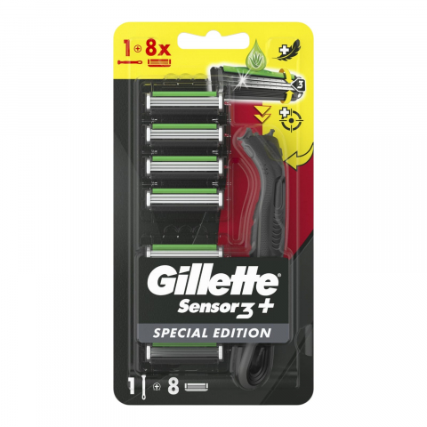 Noutati - GILLETTE Aparat de Ras Sensor 3+ Special Edition, Maner + Rezerve 8buc