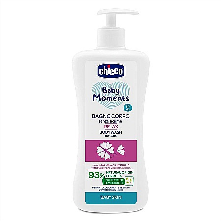 Cosmetice copii - CHICCO Gel de Dus Fara Lacrimi Baby Moments Baby Skin Relax 500ml 0 luni+