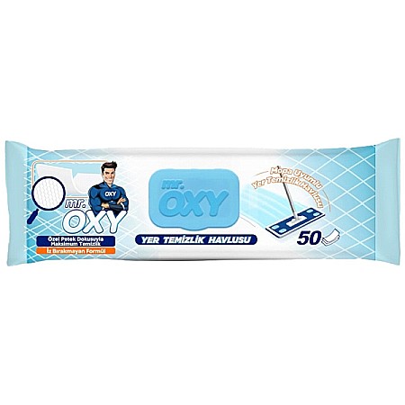 Produse de uz casnic - Mr OXY Servetele Umede Podea pt Mop Plat cu Bicarbonat 50 buc