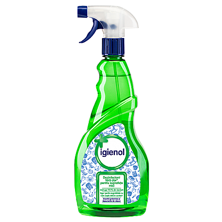Produse de uz casnic - IGIENOL Spray Dezinfectant Fara Clor pt Suprafete Mar Verde 750ml