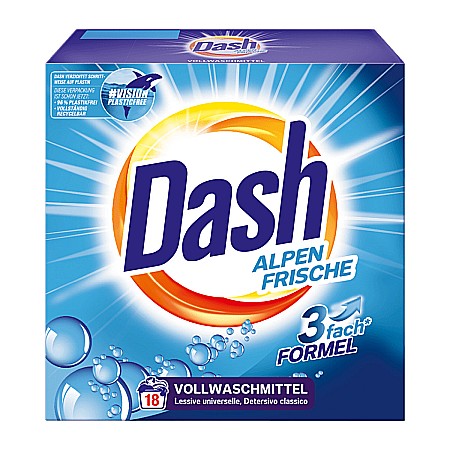 Detergent pudra - DASH Detergent Pudra 3in1 ALPEN FRISCHE pt Rufe Albe 1.17 kg (18 spalari)