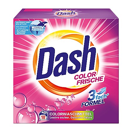 Detergent pudra - DASH Detergent Pudra 3in1 COLOR FRISCHE pt Rufe Colorate 1.17 kg (18 spalari)