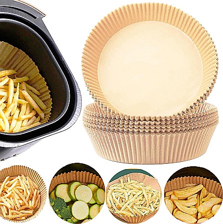 WEI Hartie de Copt Forma Rotunda pt Friteuza, Air Fryer set 50 buc 160mm x 45 mm [1]