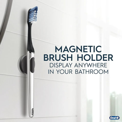 ORAL-B Clic Periuta de Dinti Manuala Set cu Suport Magnetic, Argintie, Ergonomic [1]