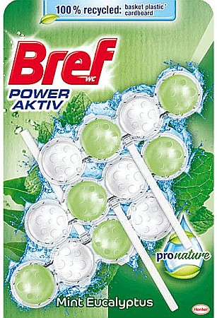Produse de uz casnic - BREF Pro Nature Odorizant Toaleta Mint & Eucalyptus 3 x 50 g