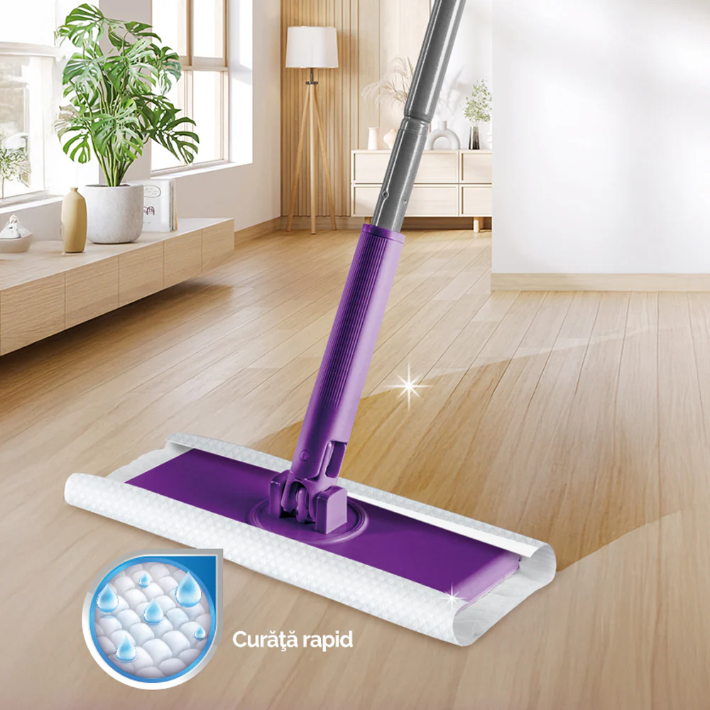 OTI Mop No Touch cu Prindere Rapida + 5 Lavete Umede + 5 Lavete Uscate [2]