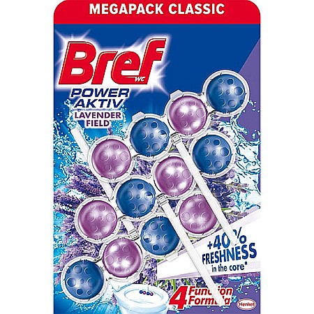 Produse de uz casnic - BREF Classic Power Aktiv Odorizant Toaleta Lavanda 3 x 50 g