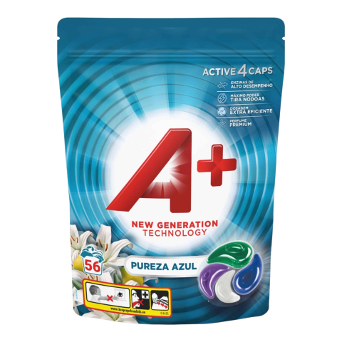 Tablete & Capsule - A+ Ariel Detergent Capsule Active 4 Regular PUREZA AZUL 56 buc