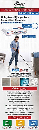 SLEEPY Lavete Umede pt Pardoseli cu Bicarbonat, Otet Alb, Eucalipt – Bleach Additive, 50 Buc [2]