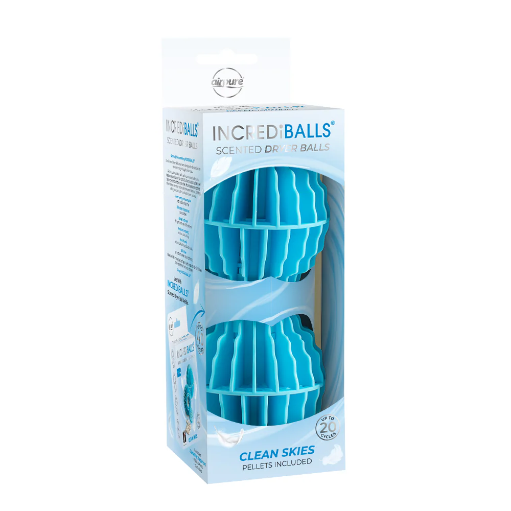 Solutie de intretinere textile - AIRPURE INCREDiBALLS Bile Odorizant Uscator de Rufe Clean Skies Set 2 buc