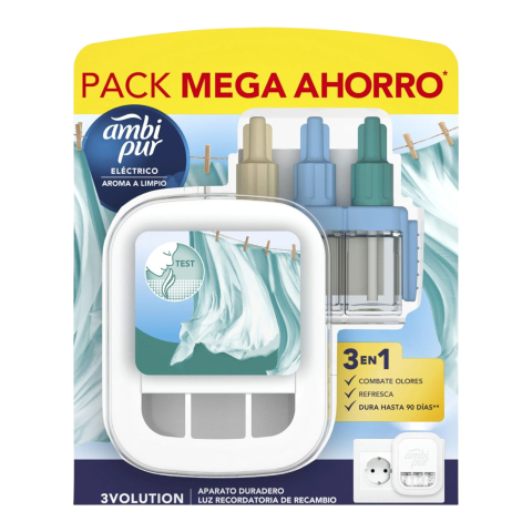 Noutati - AMBI PUR Aparat Odorizant Priza+Rezerva 3Volution Fresh Linen