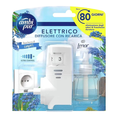 Noutati - AMBI PUR Aparat Odorizant Priza+Rezerva Lenor Breeze of Capri 20 ml