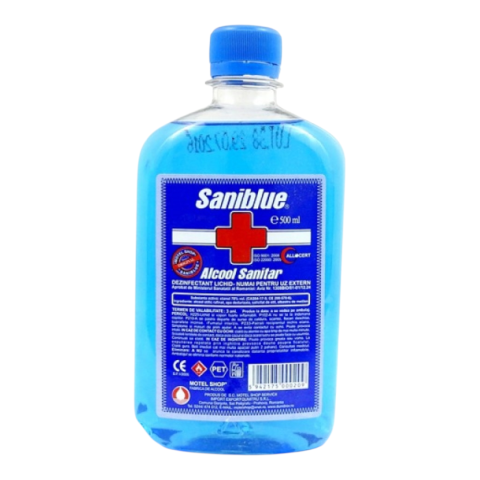 Produse Dezinfectante-Antibacteriene - SANIBLUE Alcool Sanitar (Spirt) 70% 500 ml