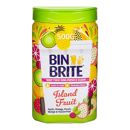 Diverse produse de uz casnic - BIN BRITE Neutralizator Umiditate si Mirosuri pt Pubele & Cosuri de Gunoi ISLAND FRUIT 500g