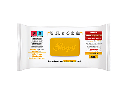 SLEEPY Servetele Umede Curatare Multisuprafete cu Bicarbonat, Otet Alb, Eucalipt - Herbal Soap Additive, 100 Buc [1]
