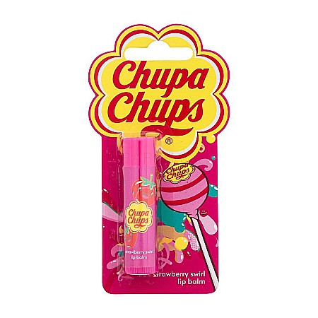 Cosmetice copii - CHUPA CHUPS STRAWBERRY SWIRL Balsam de Buze cu Aroma de Capsuni pt Copii 4 g