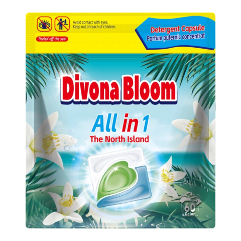 Detergent Rufe - DIVONA BLOOM Detergent Capsule Color The Nord Island ALLin1 60 buc