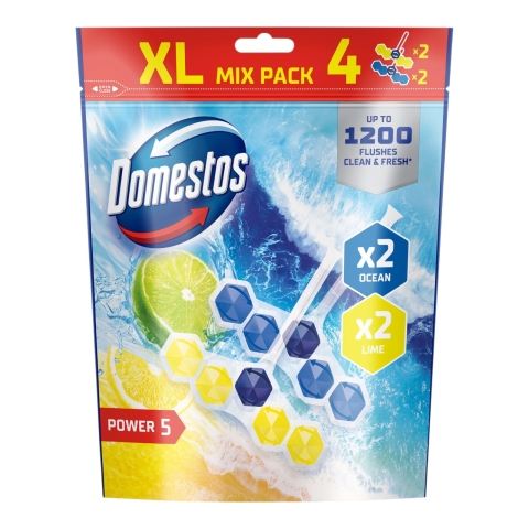 Baie - DOMESTOS Power Odorizant Toaleta Mix Pack  Lime & Ocean 4 x 50 g