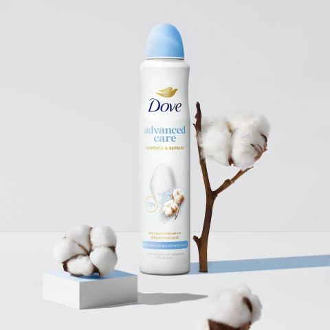 DOVE Advanced Care Antiperspirant Spray 72H COTTON & SEA MINERALS 200 ml [1]