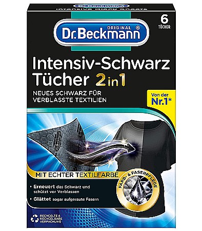 Solutie de intretinere textile - DR.BECKMANN Servetele pt Revigorarea Culorii Negre 2in1, 6 buc